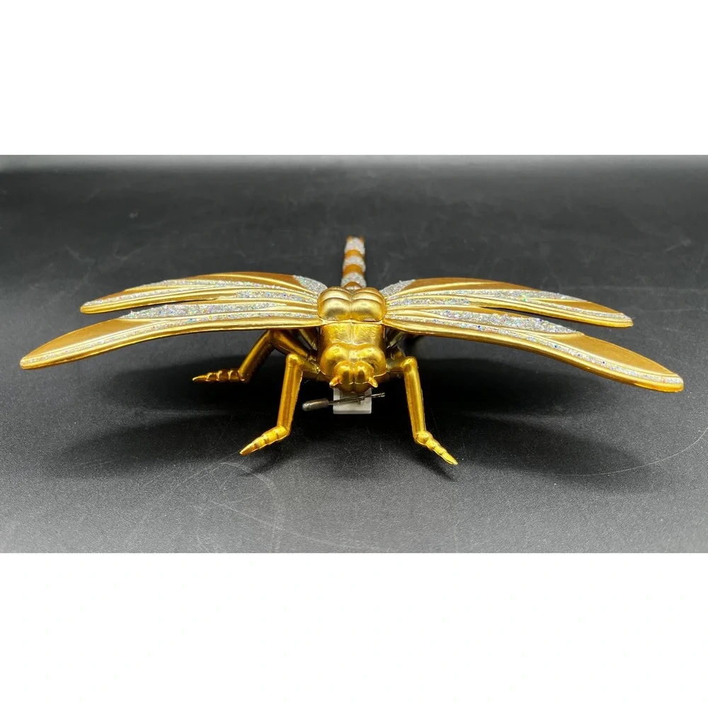 Gold Glitter Insect Ornament Set Dragonfly Ladybug Clip Holiday Decor 2pc Taiwan